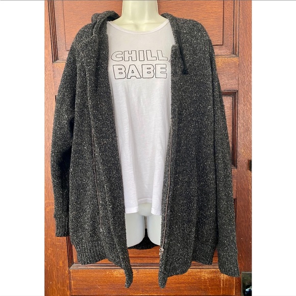 IRO Lashay Oversized Hooded Zipper Cardigan With Pockets 1 - Picture 2 of 6